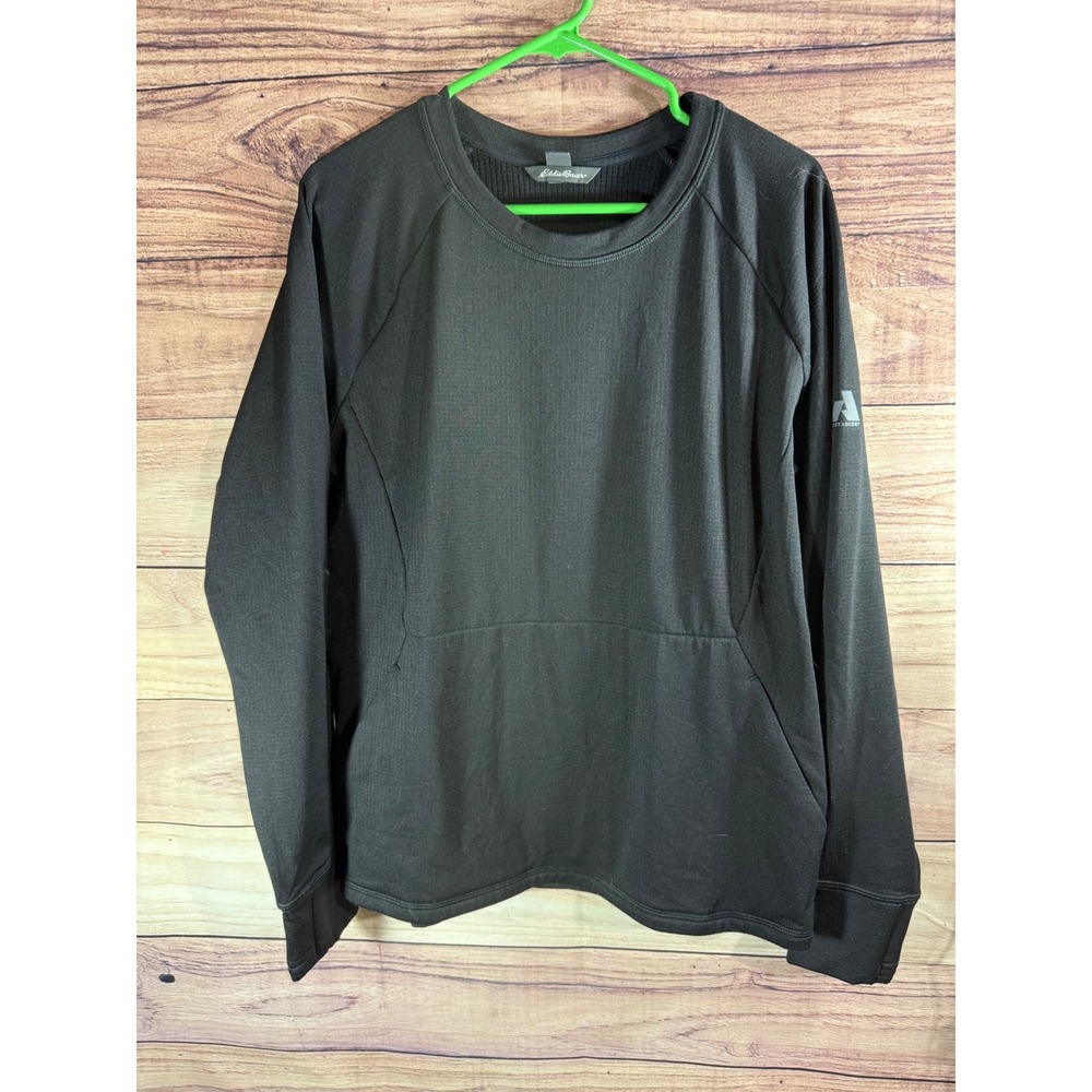 Eddie Bauer First Ascent Mens XL Tall Black Technical Pullover Kangaroo Pocket
